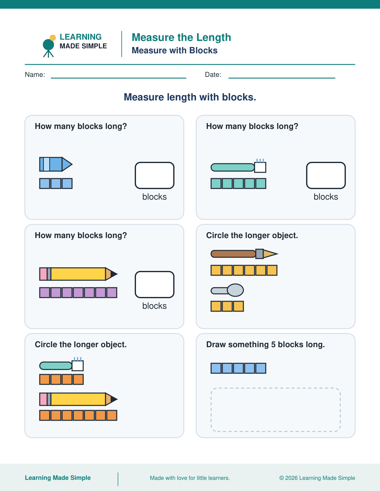 Preview of Measure the Length from Compare Length & Height