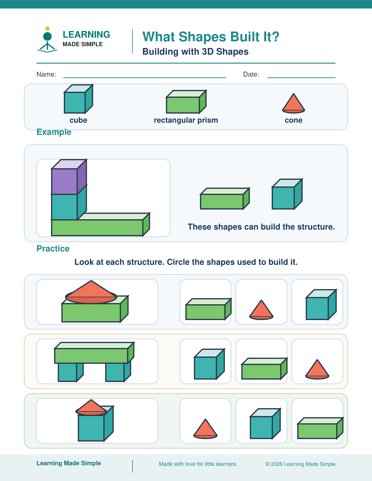 Preview of What Shapes Built It? from Building with 3D Shapes