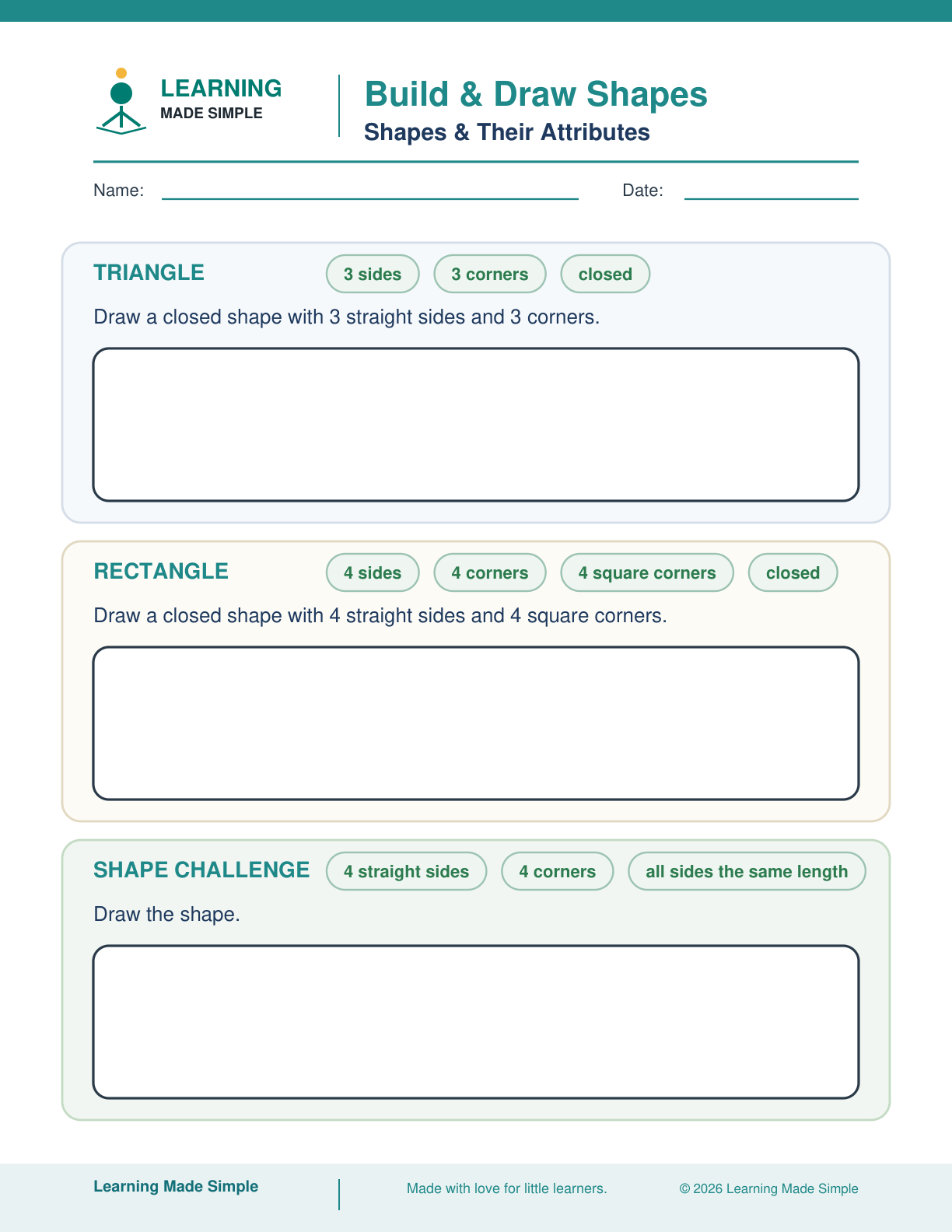 Preview of Build & Draw Shapes from Shapes & Their Attributes