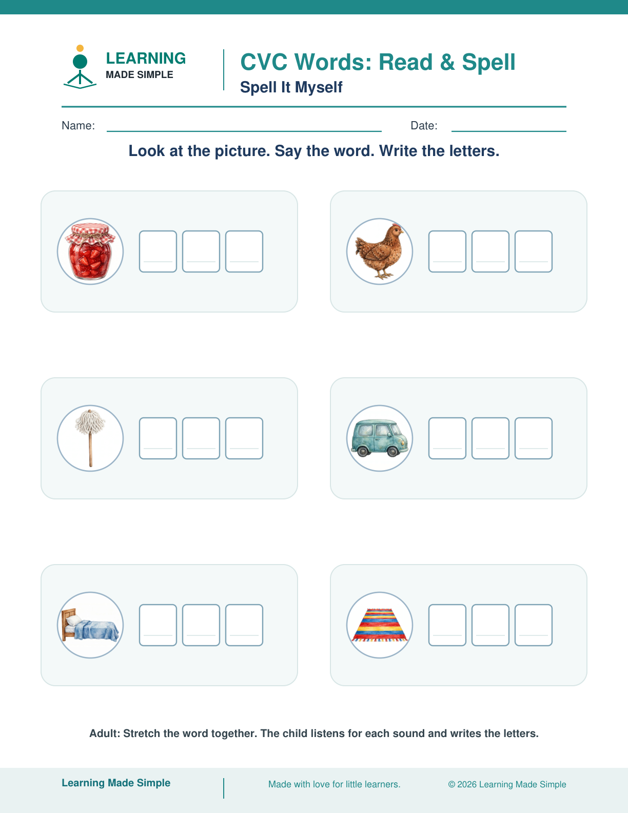 Preview of Spell It Myself from CVC Words — Read & Spell