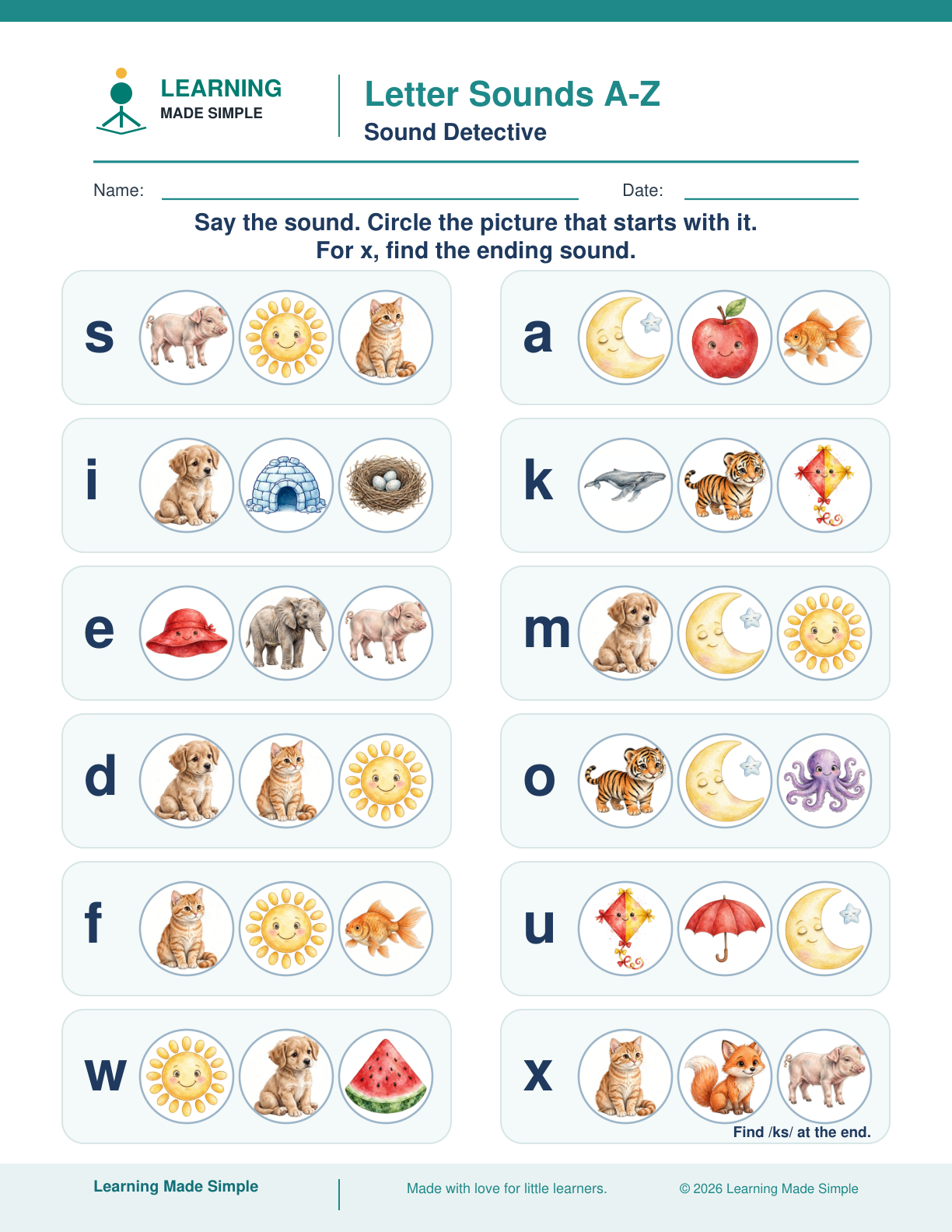 Preview of Sound Detective from Letter Sounds A–Z