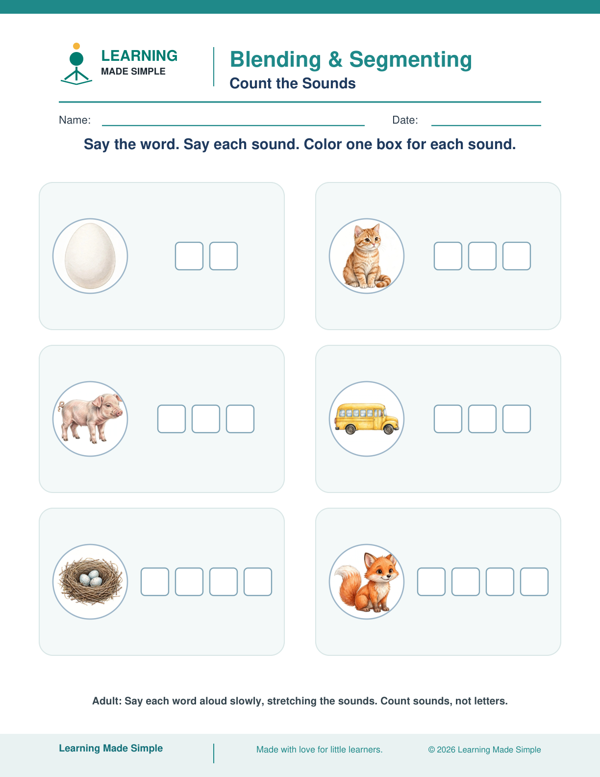 Preview of Count the Sounds from Blending & Segmenting