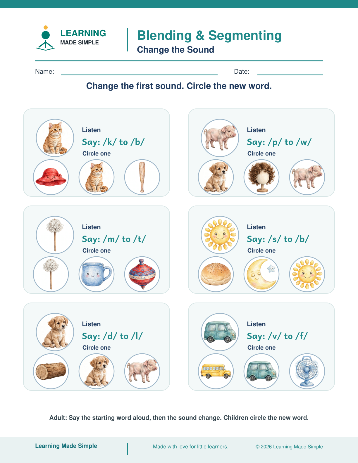 Preview of Change the Sound from Blending & Segmenting