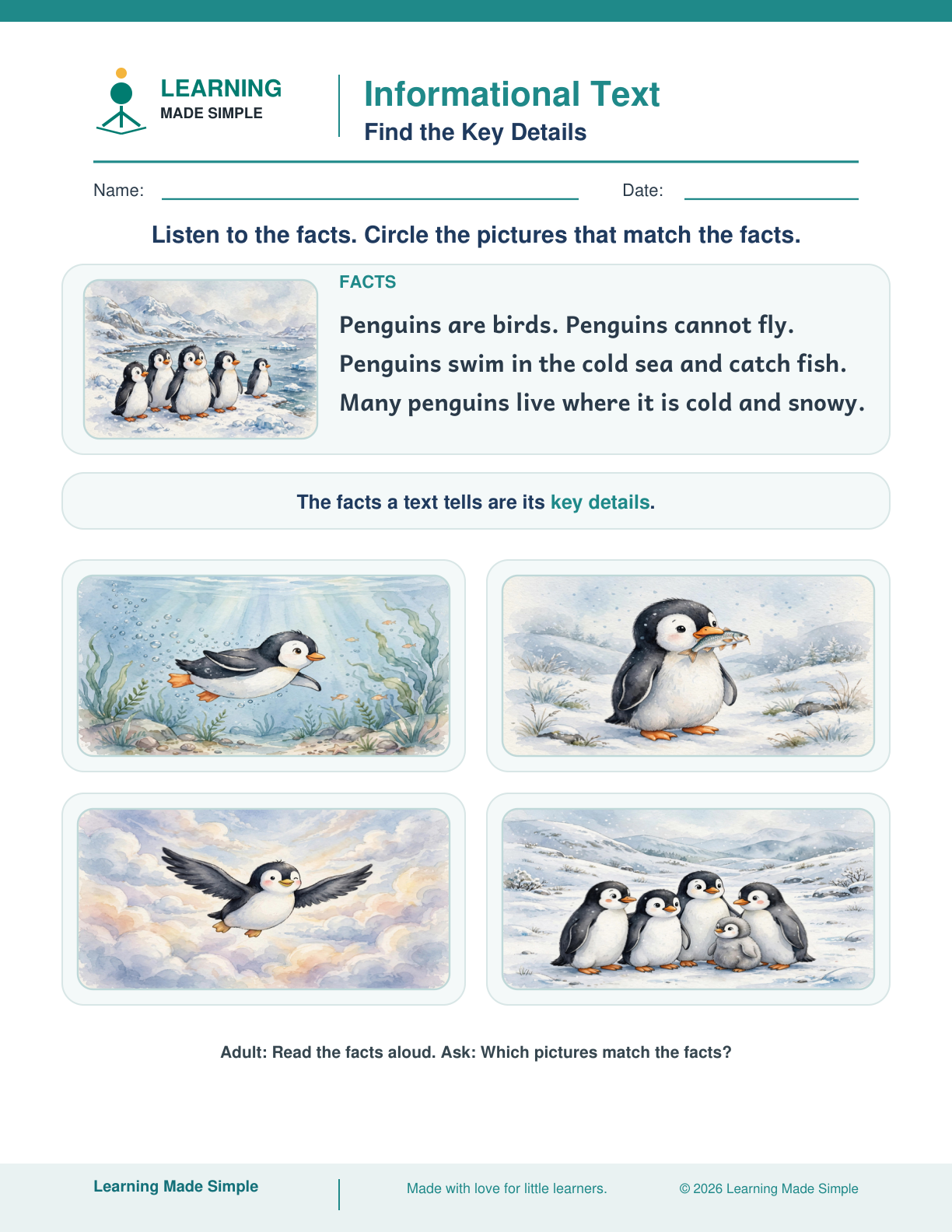 Preview of Find the Key Details from Informational Text — Main Topic & Key Details