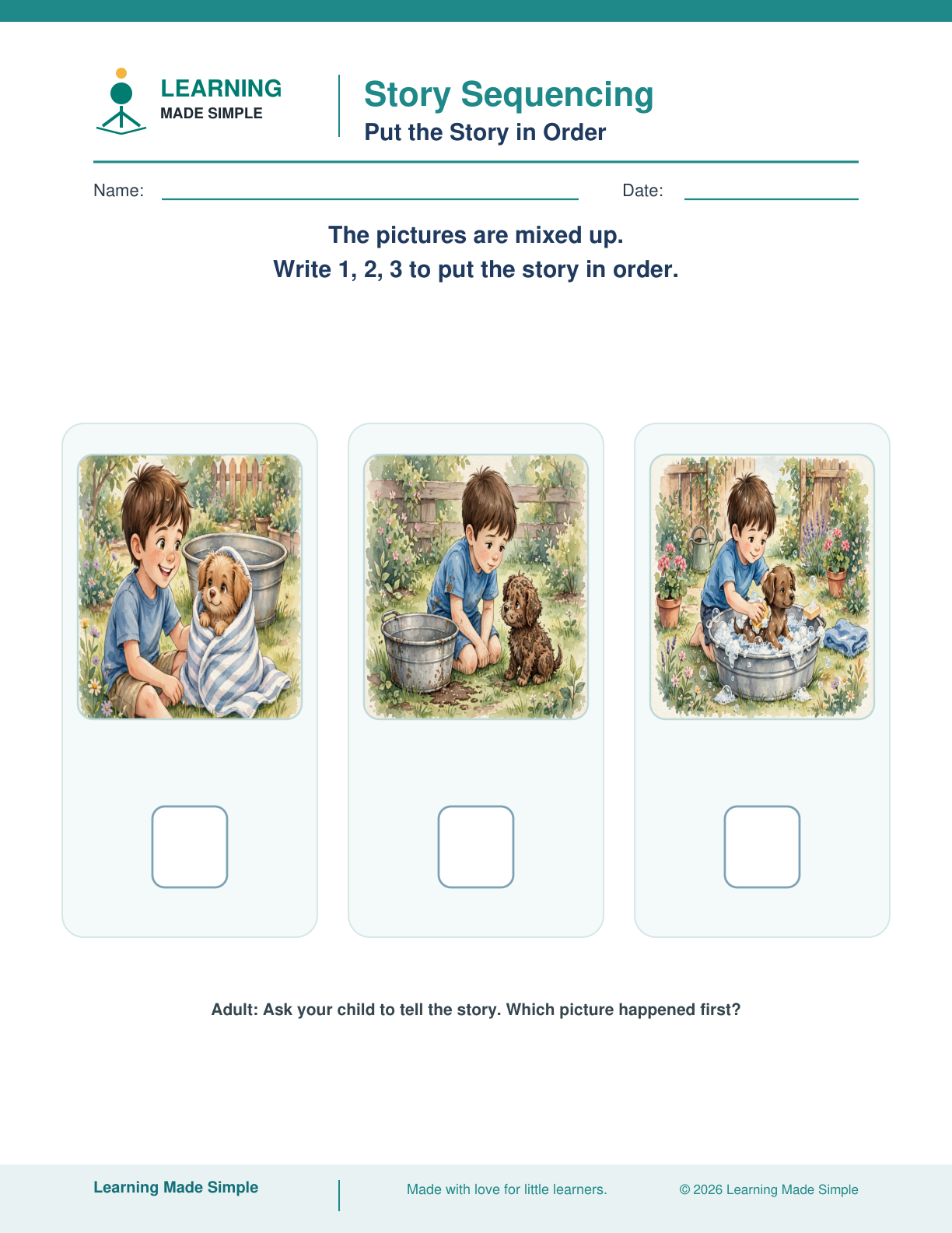 Preview of Put the Story in Order from Story Sequencing — First, Next & Last