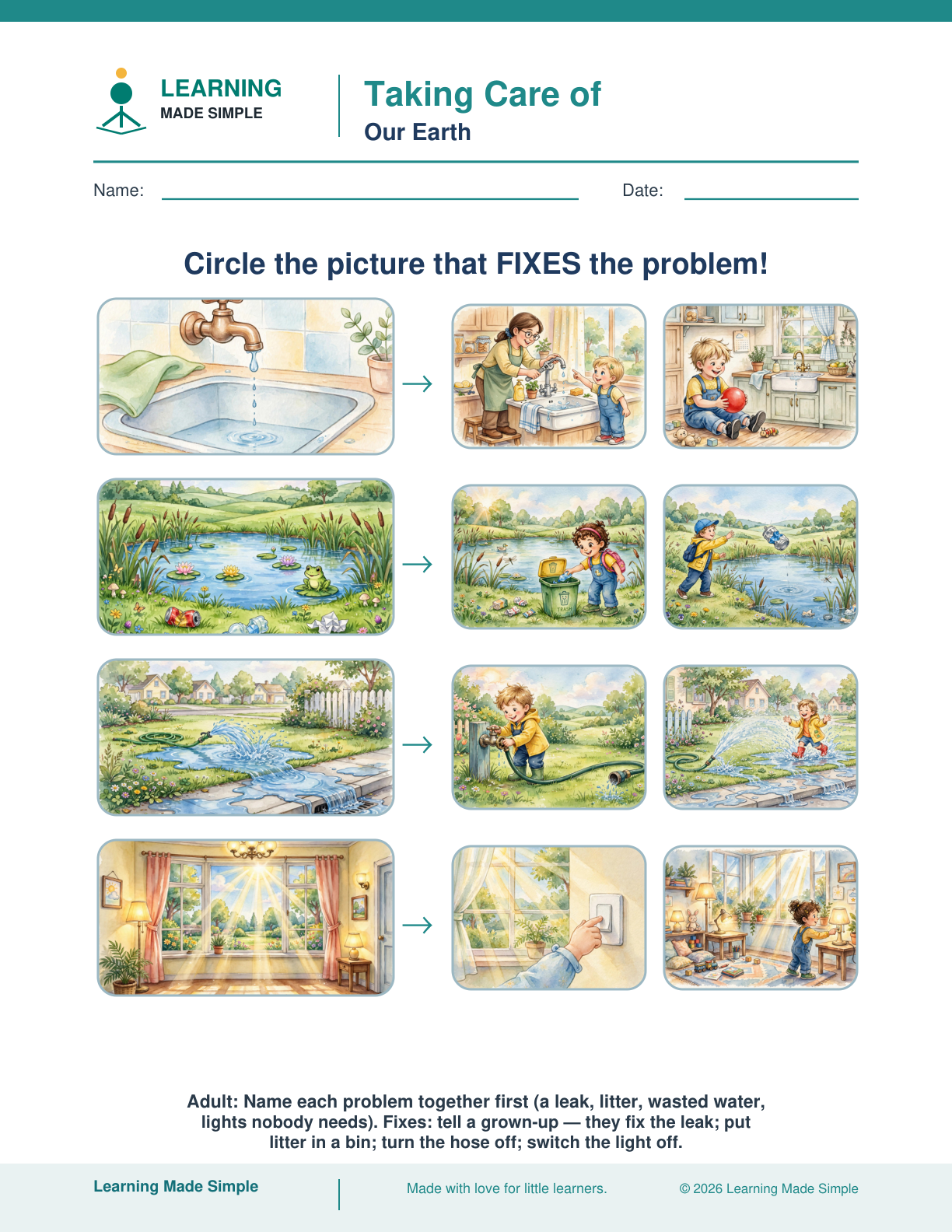 Preview of Choose a Fix from Taking Care of Our Earth