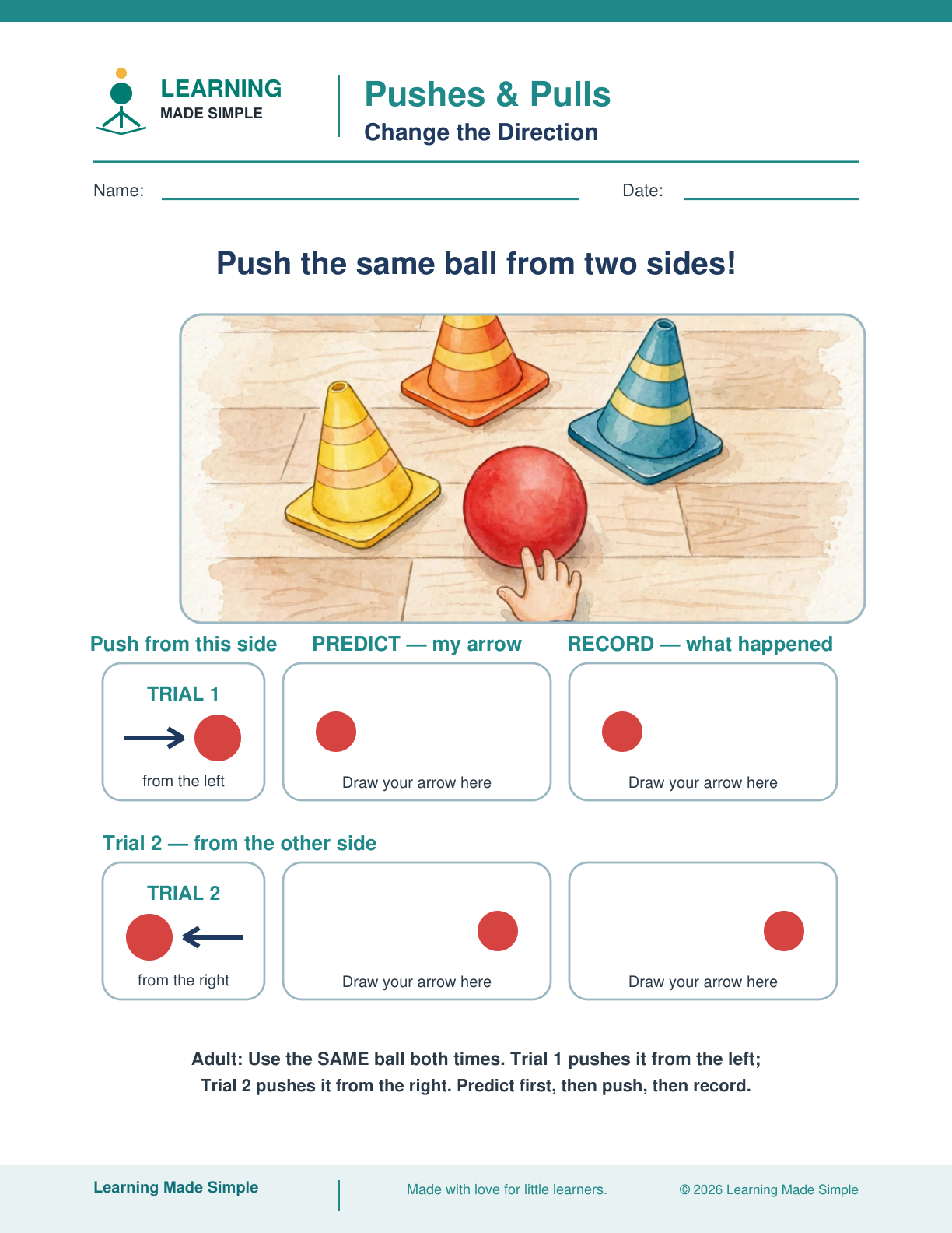 Preview of Change the Direction from Pushes & Pulls — My Motion Investigations