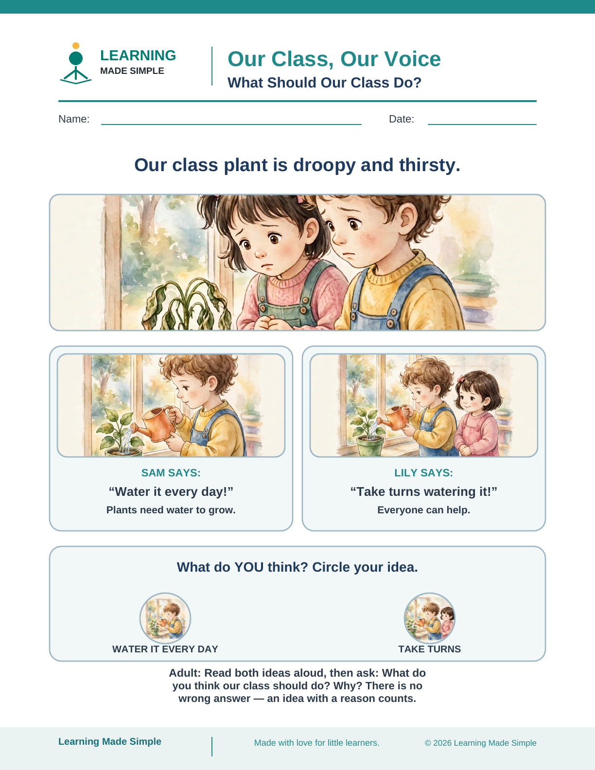 Preview of What Should Our Class Do? from Our Class, Our Voice
