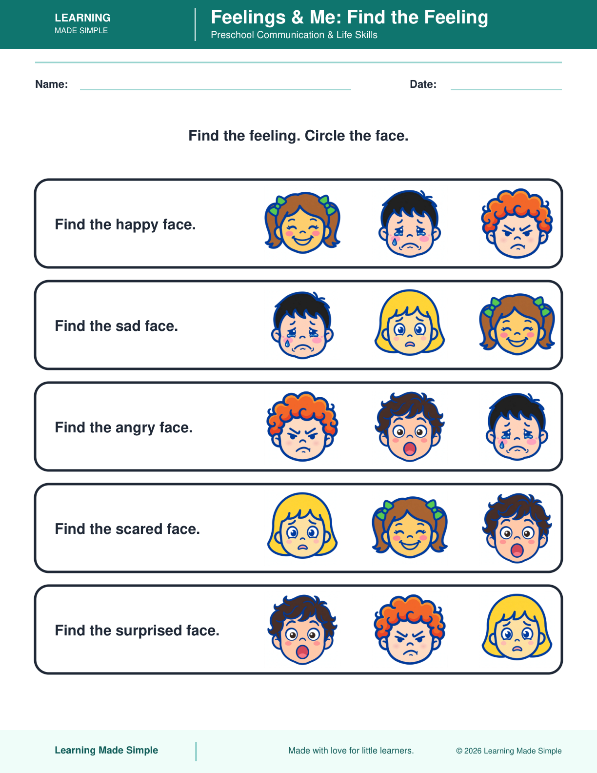 Preview of Find the Feeling from Feelings & Me