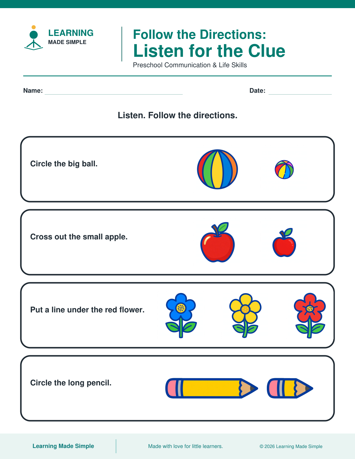 Preview of Listen for the Clue from Follow the Directions