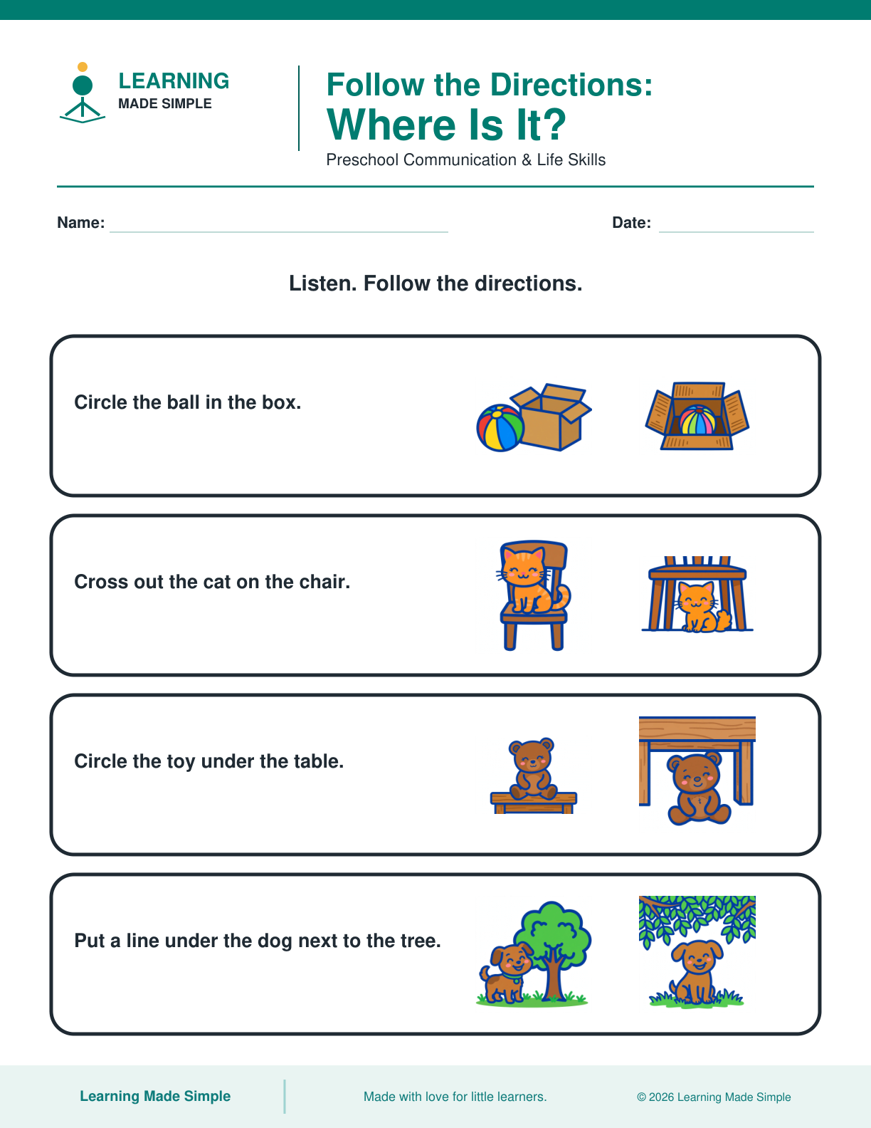 Preview of Where Is It? from Follow the Directions