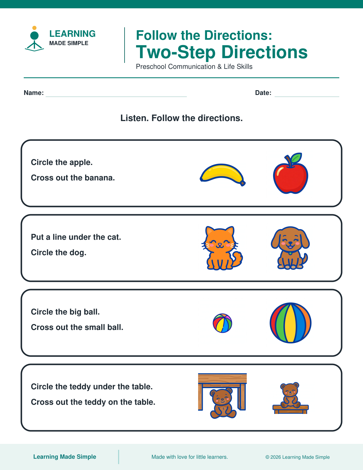 Preview of Two-Step Directions from Follow the Directions