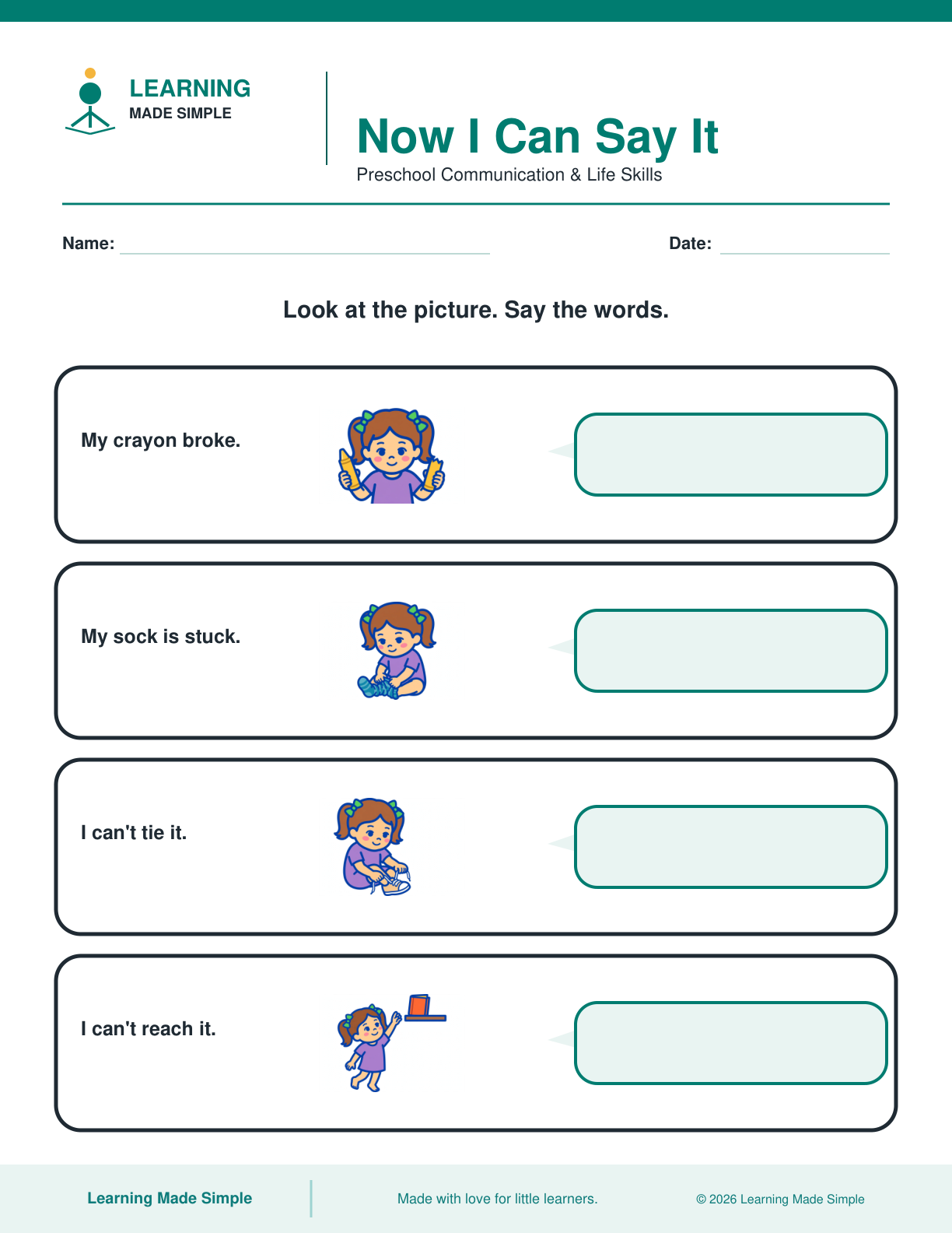 Preview of Now I Can Say It from I Can Ask for Help