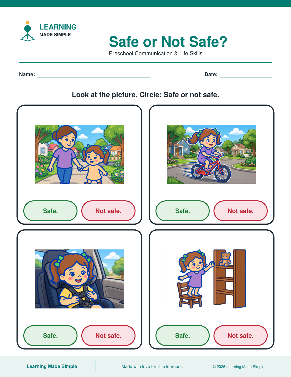 Preview of Safe or Not Safe? from Safe or Not Safe?