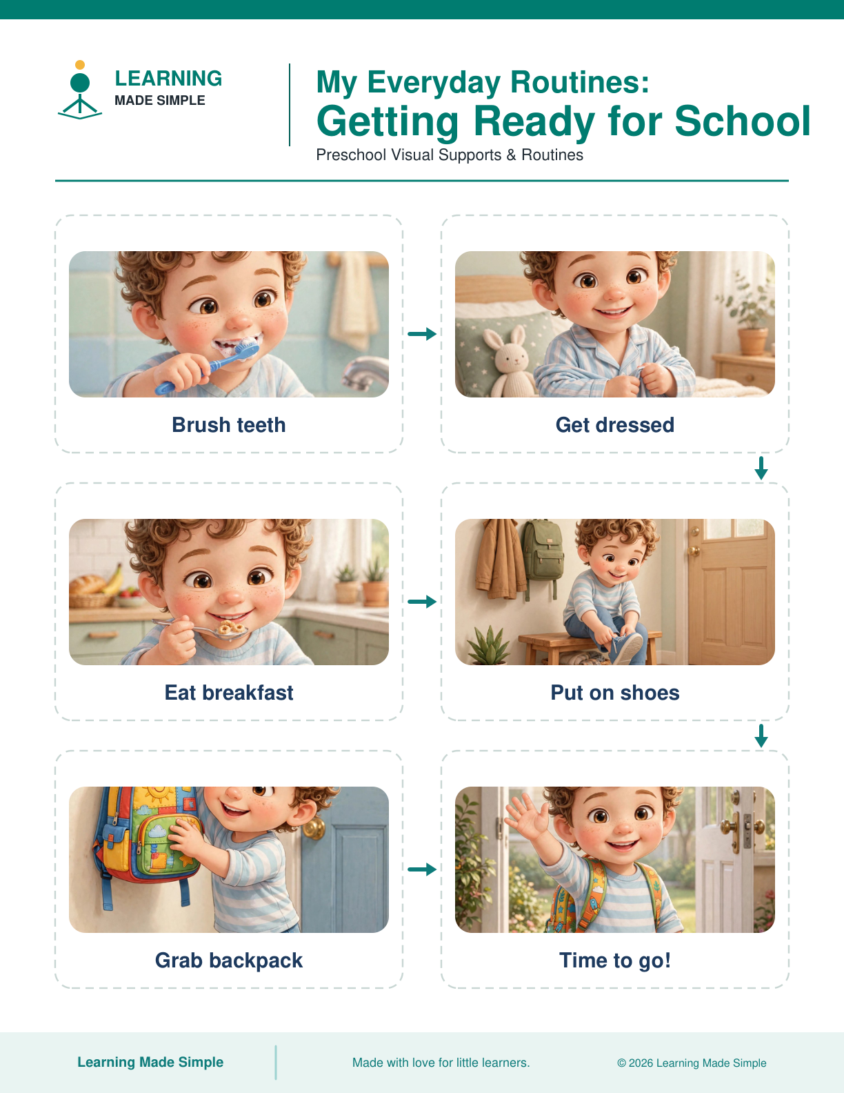 Preview of Getting Ready for School from My Everyday Routines