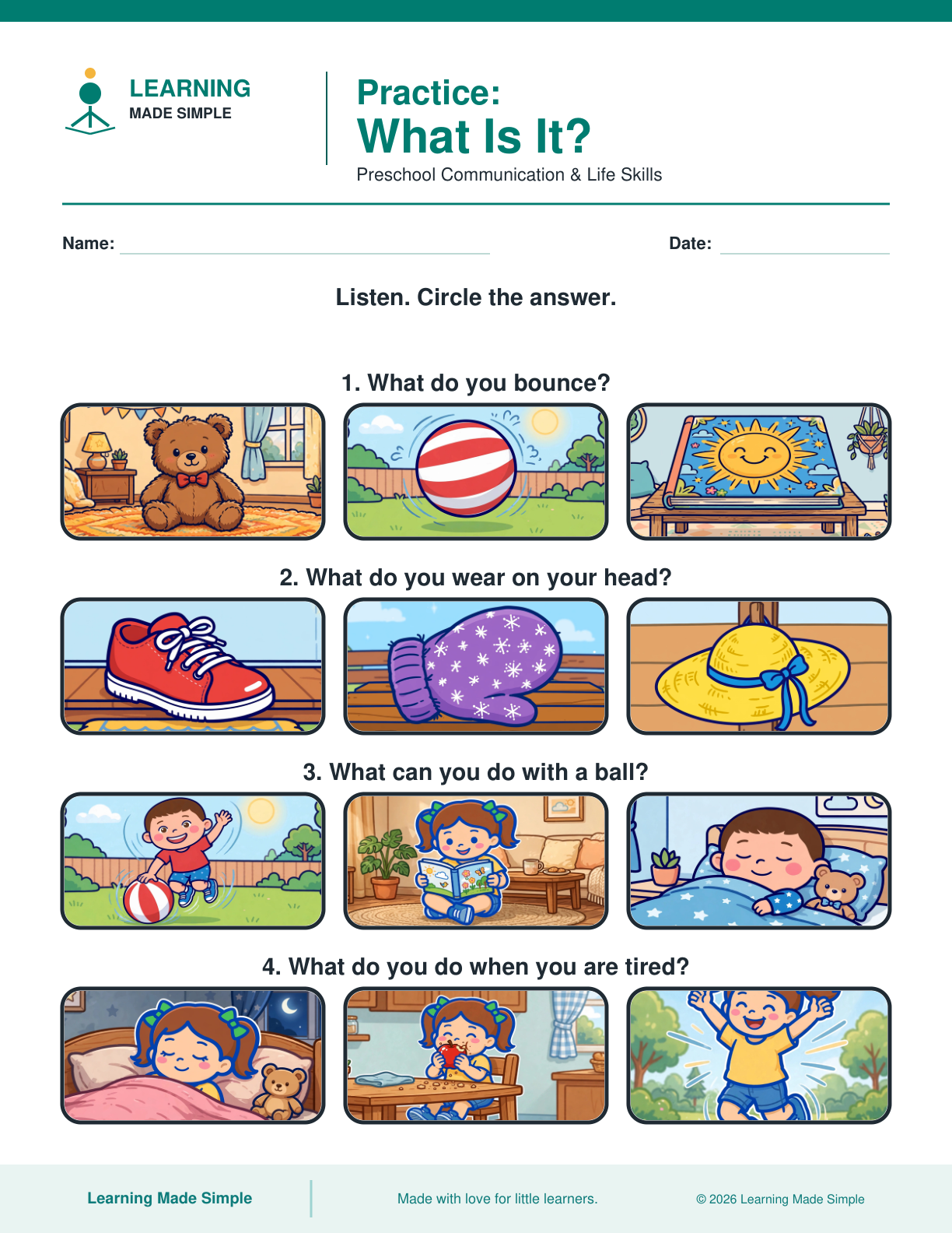 Preview of What Is It? from Learning WH Questions
