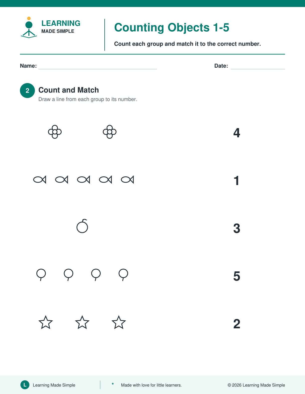 Preview of Page 2 from Counting Objects 1-5