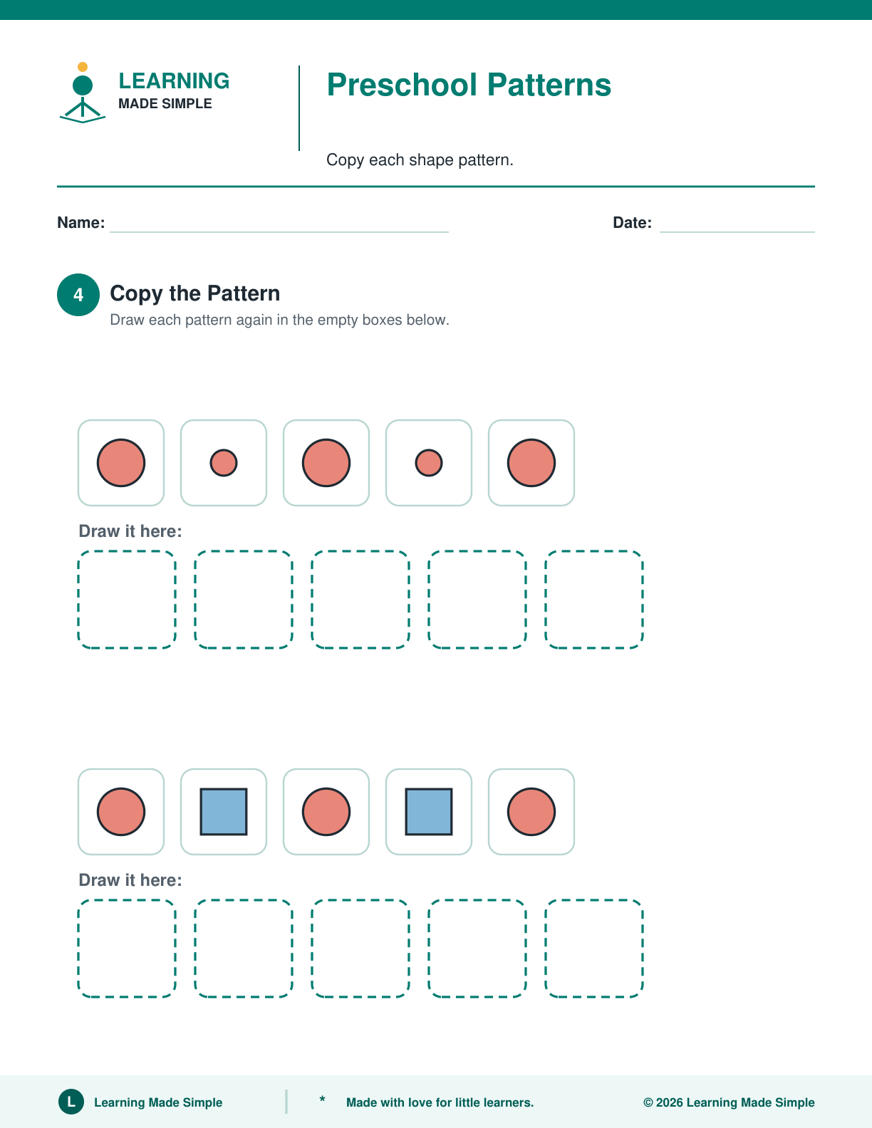 Preview of Page 4 from Preschool Patterns