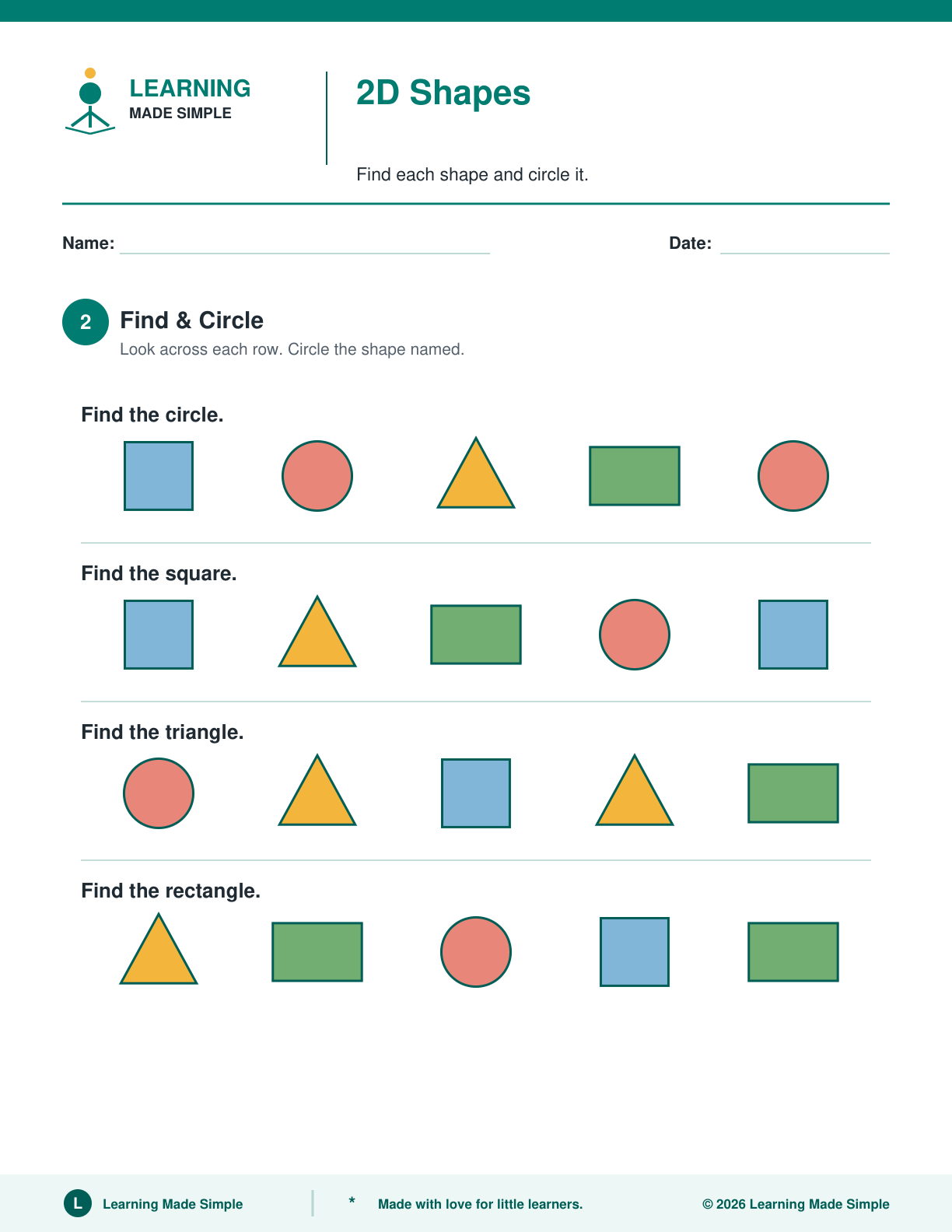 Preview of Page 2 from 2D Shapes