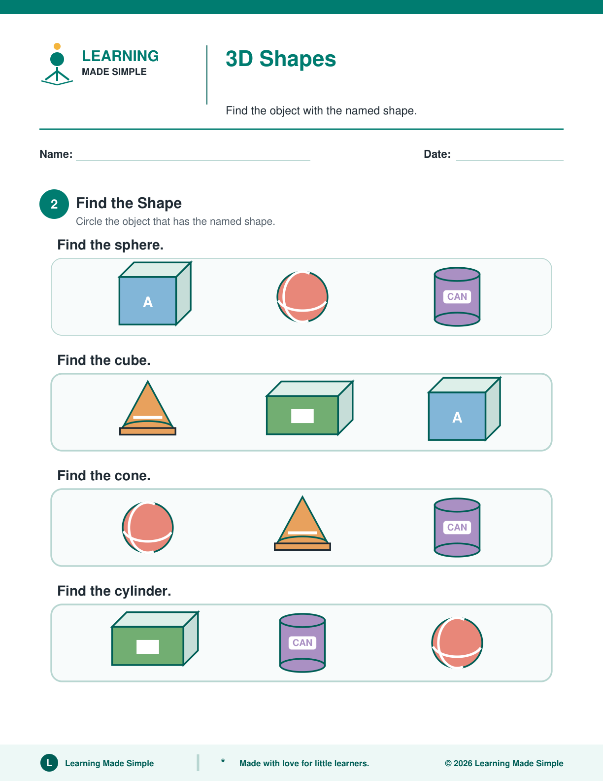 Preview of Page 2 from 3D Shapes