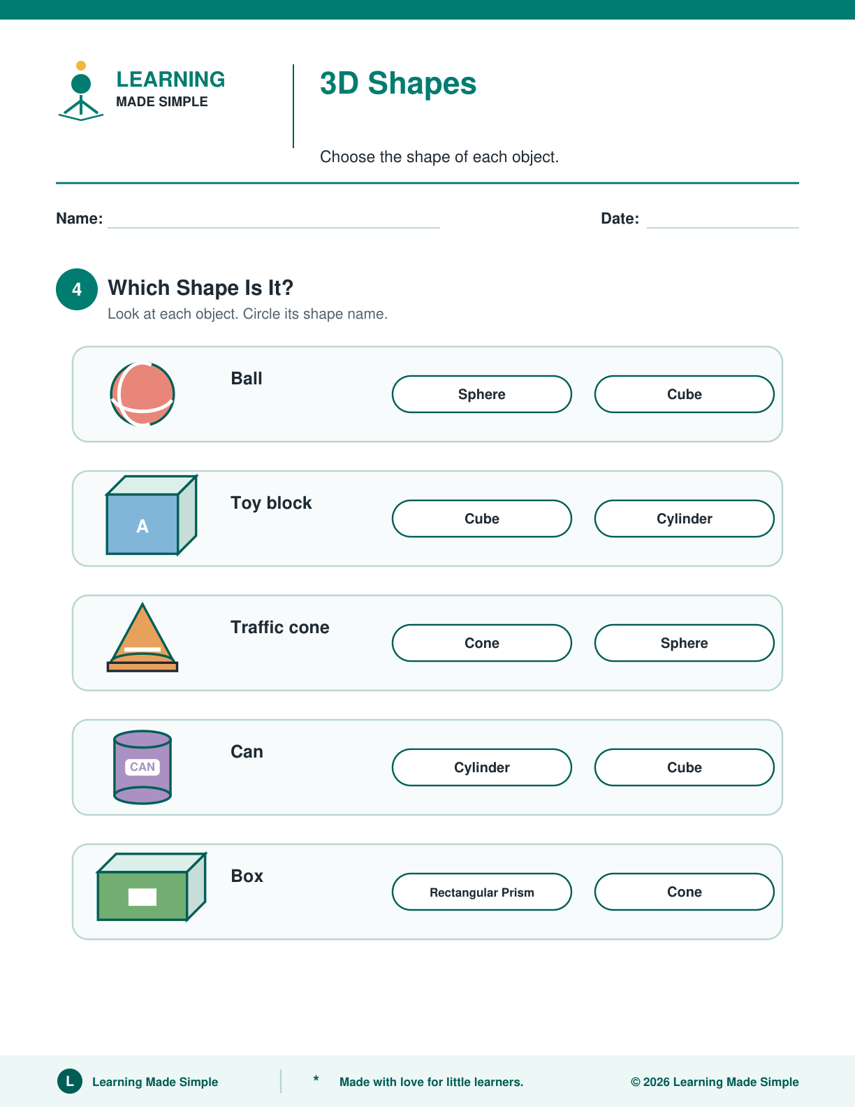 Preview of Page 4 from 3D Shapes