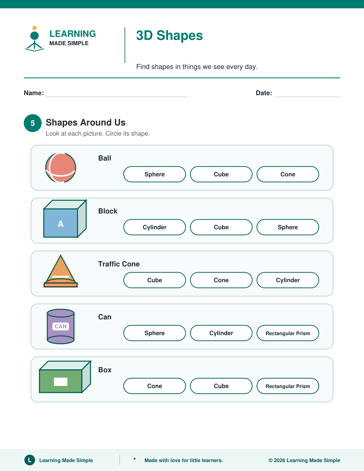 Preview of Page 5 from 3D Shapes