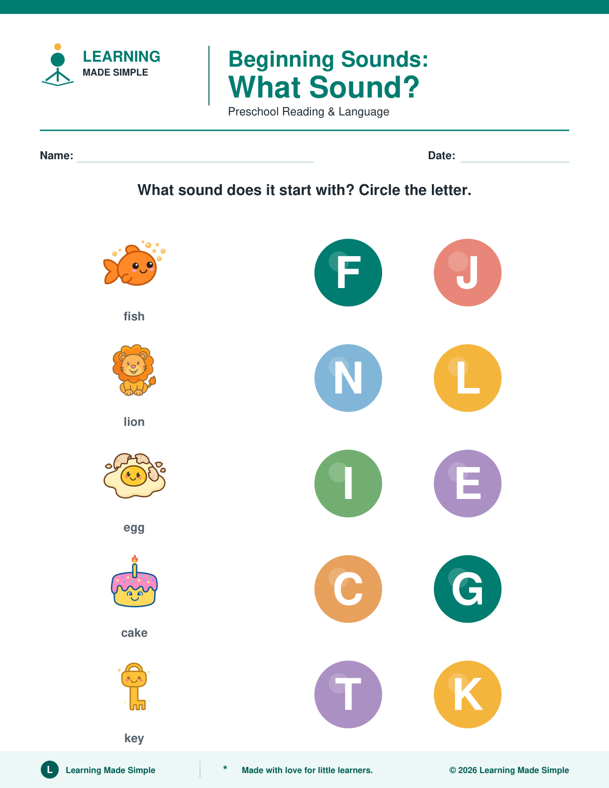 Preview of Page 3 from Beginning Sounds