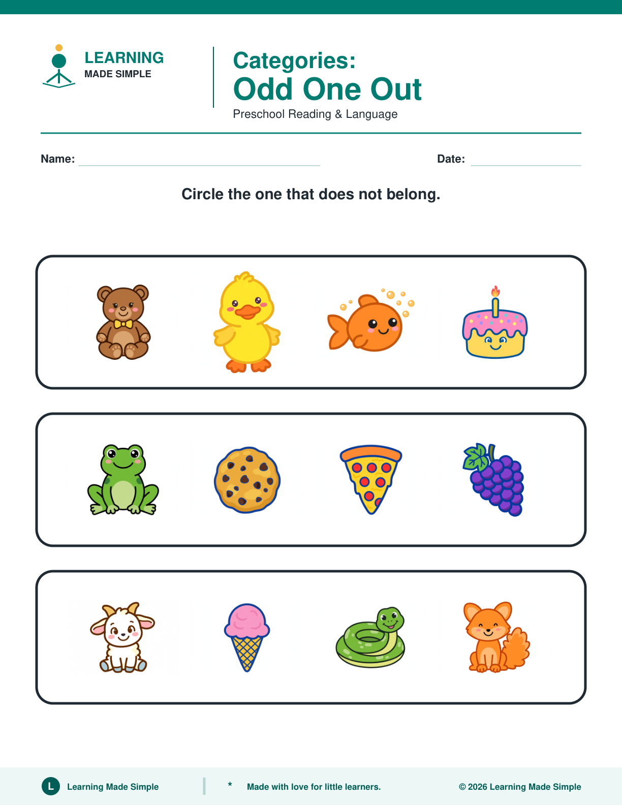 Preview of Page 2 from Categories