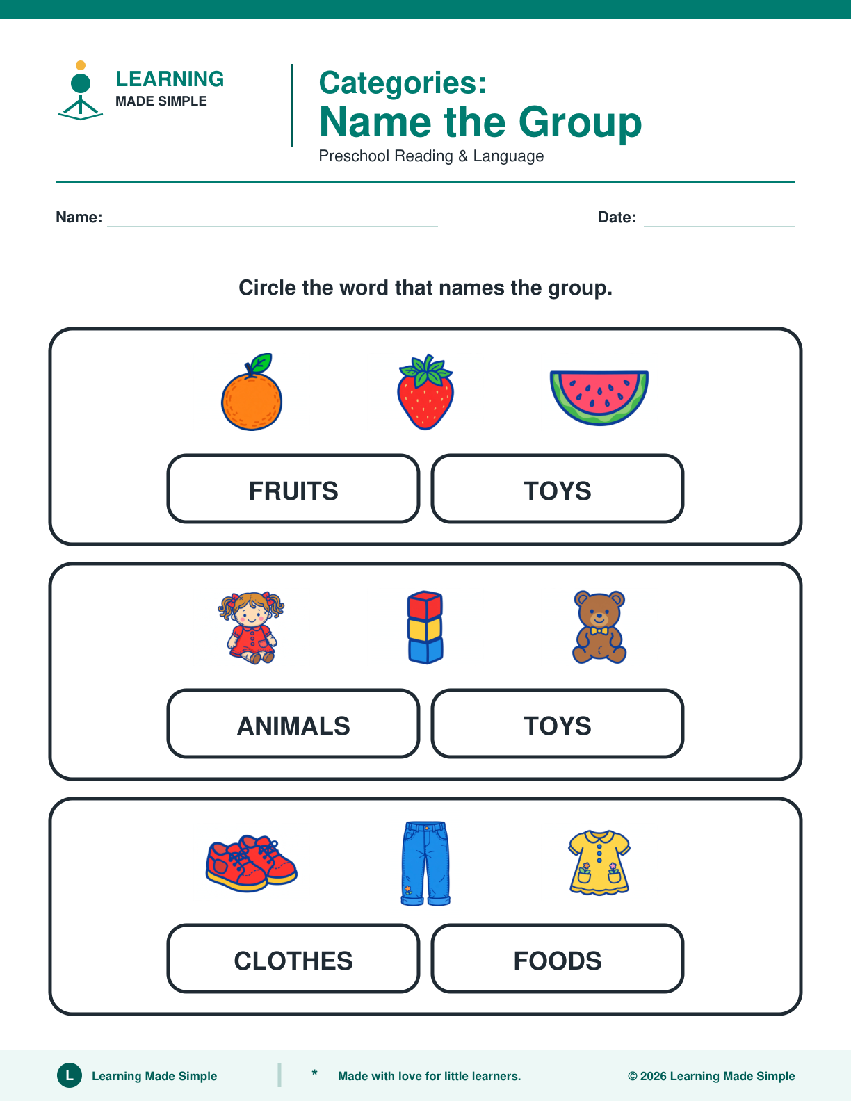 Preview of Page 3 from Categories