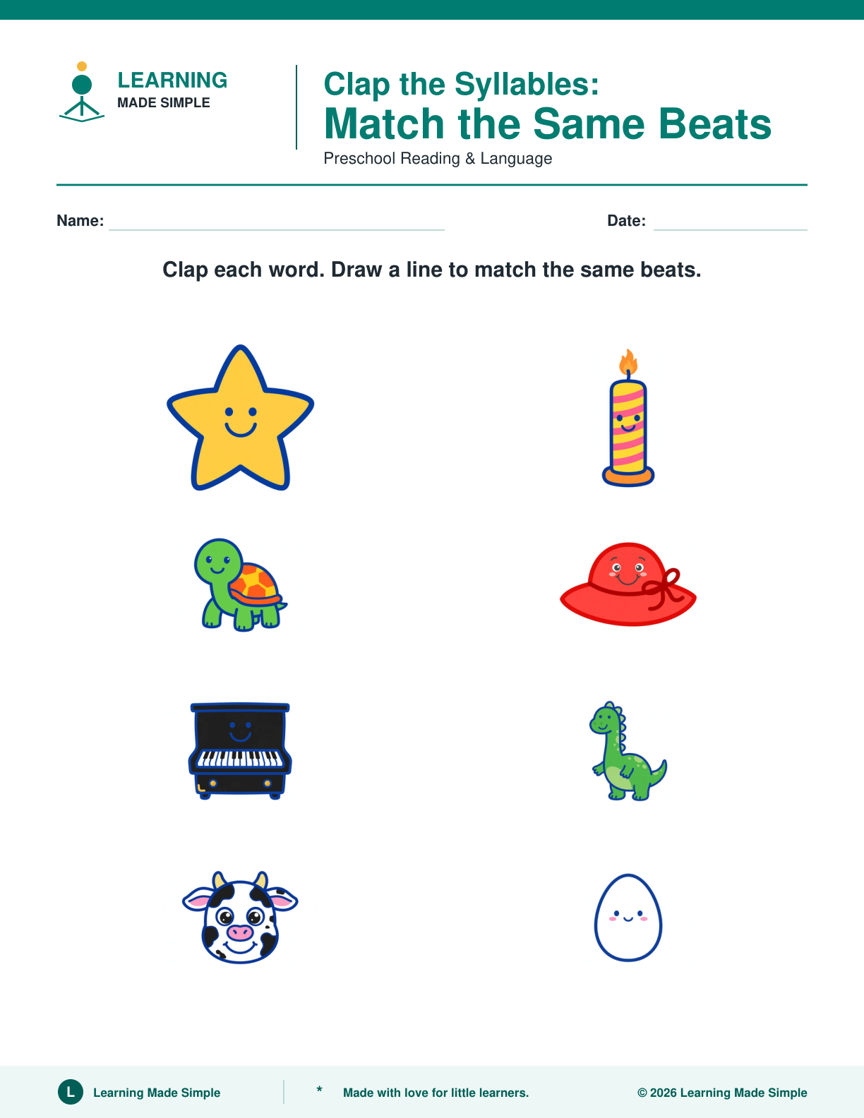 Preview of Page 4 from Clap the Syllables