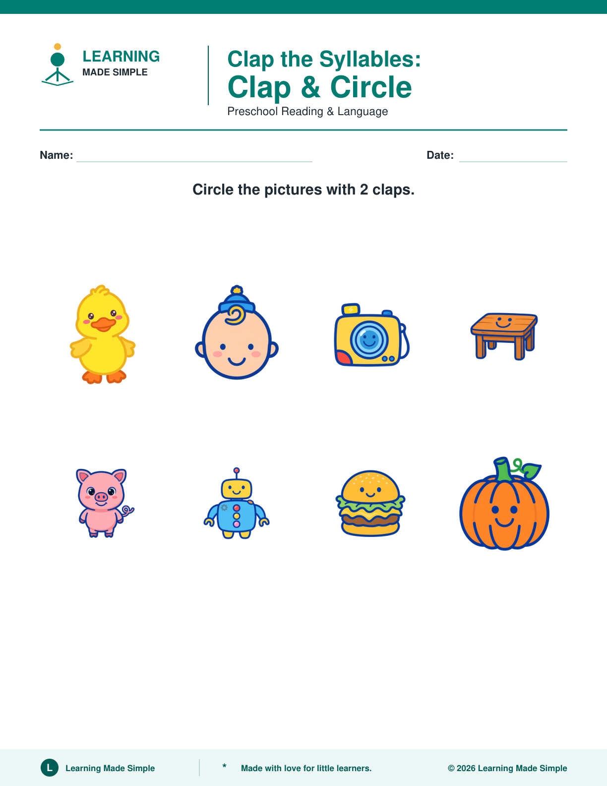 Preview of Page 5 from Clap the Syllables