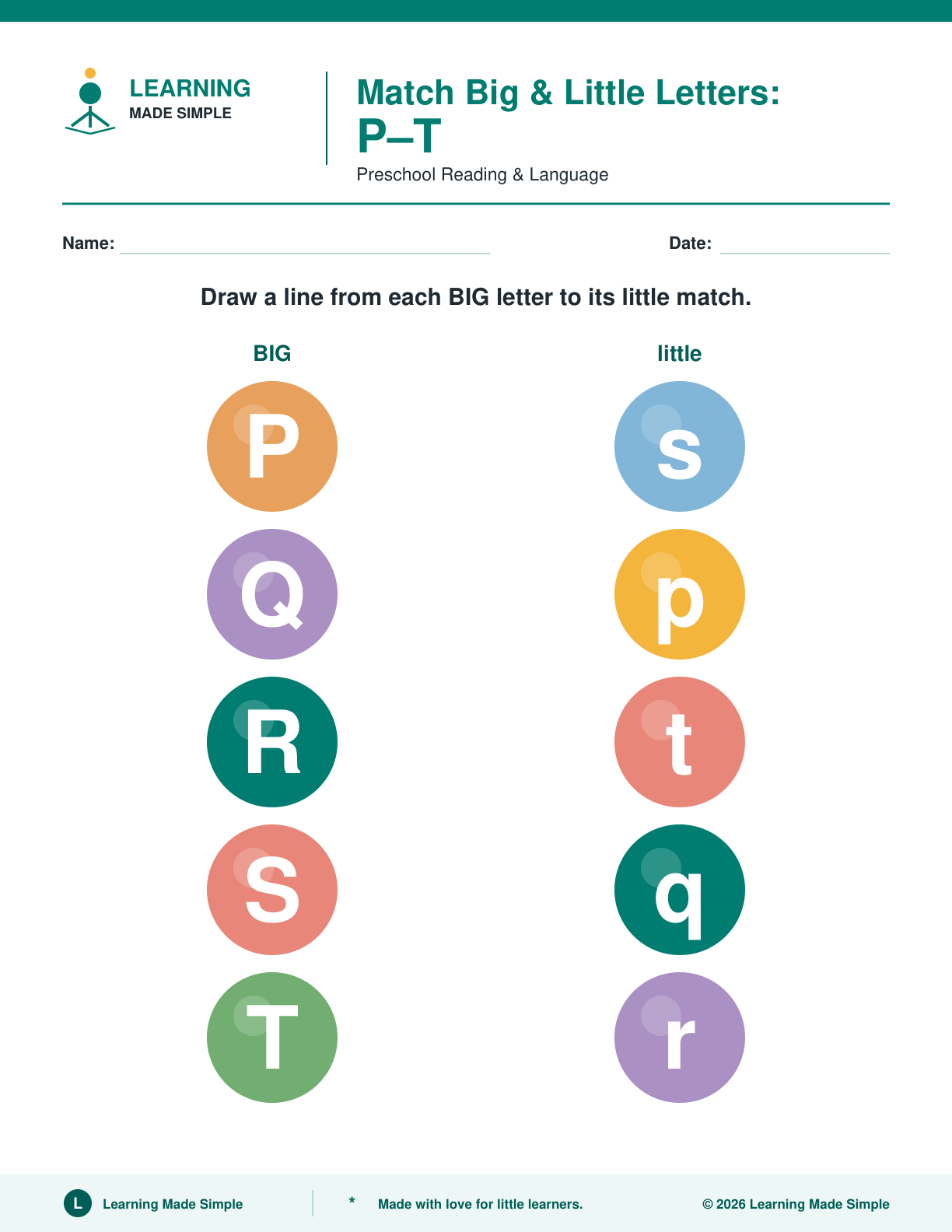 Preview of Page 4 from Match Big & Little Letters A-Z