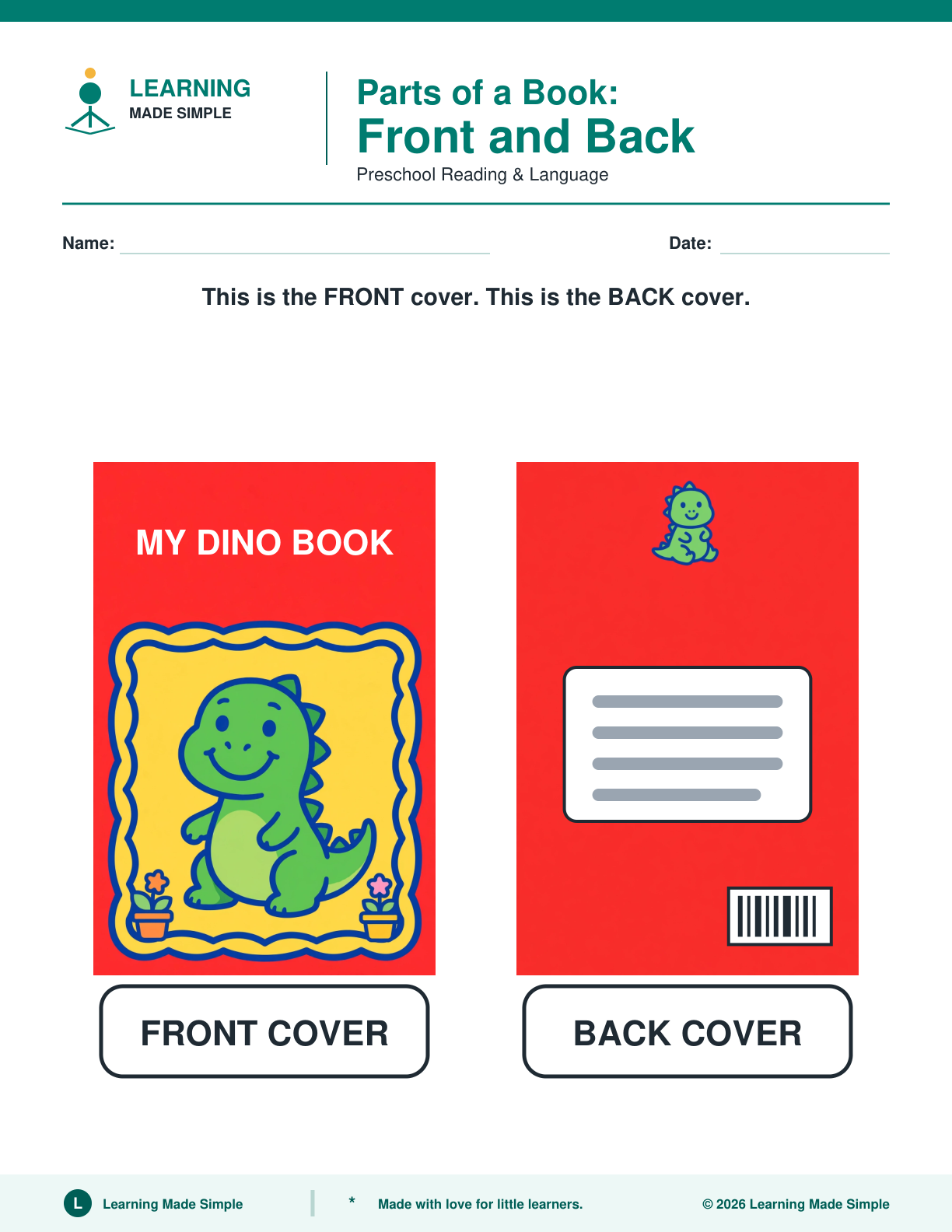 Preview of Page 1 from Parts of a Book
