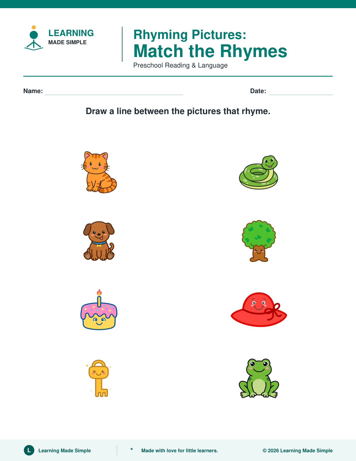 Preview of Page 1 from Rhyming Pictures