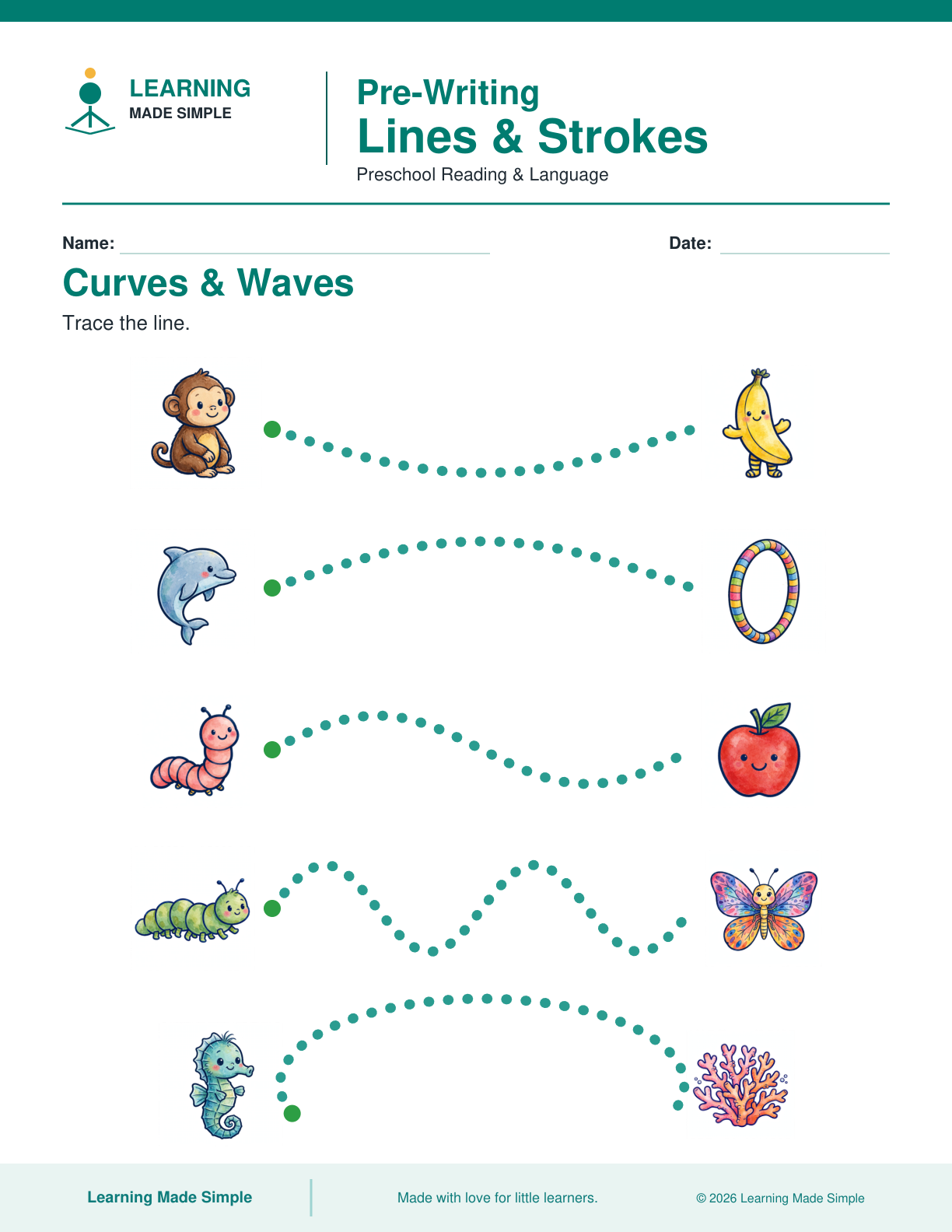 Preview of Curves & Waves from Pre-Writing Lines & Strokes