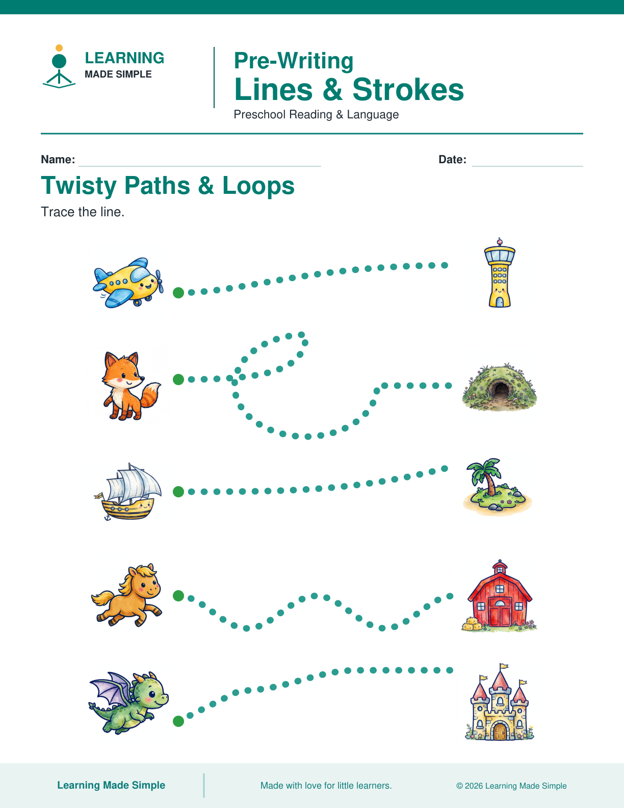 Preview of Twisty Paths & Loops from Pre-Writing Lines & Strokes