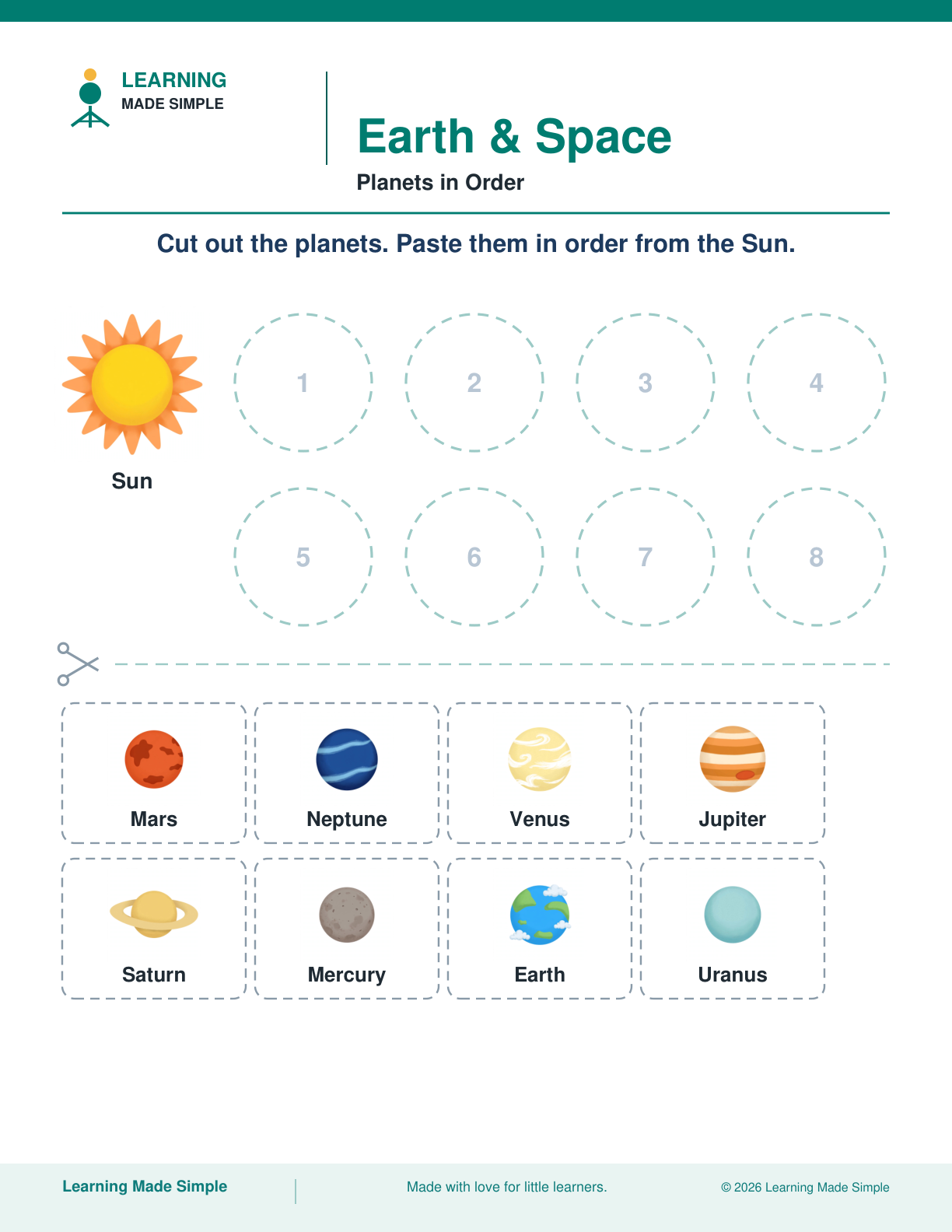 Preview of Planets in Order from Earth & Space