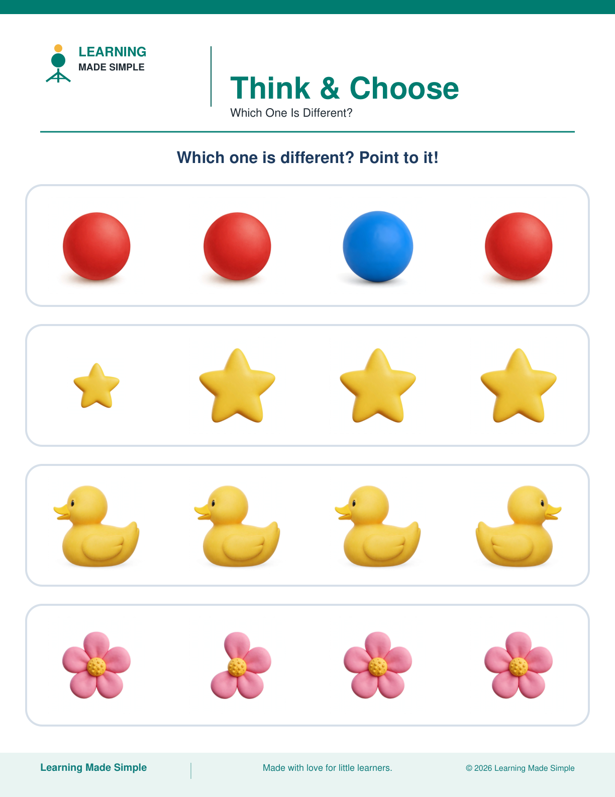 Preview of Which One Is Different? from Think & Choose