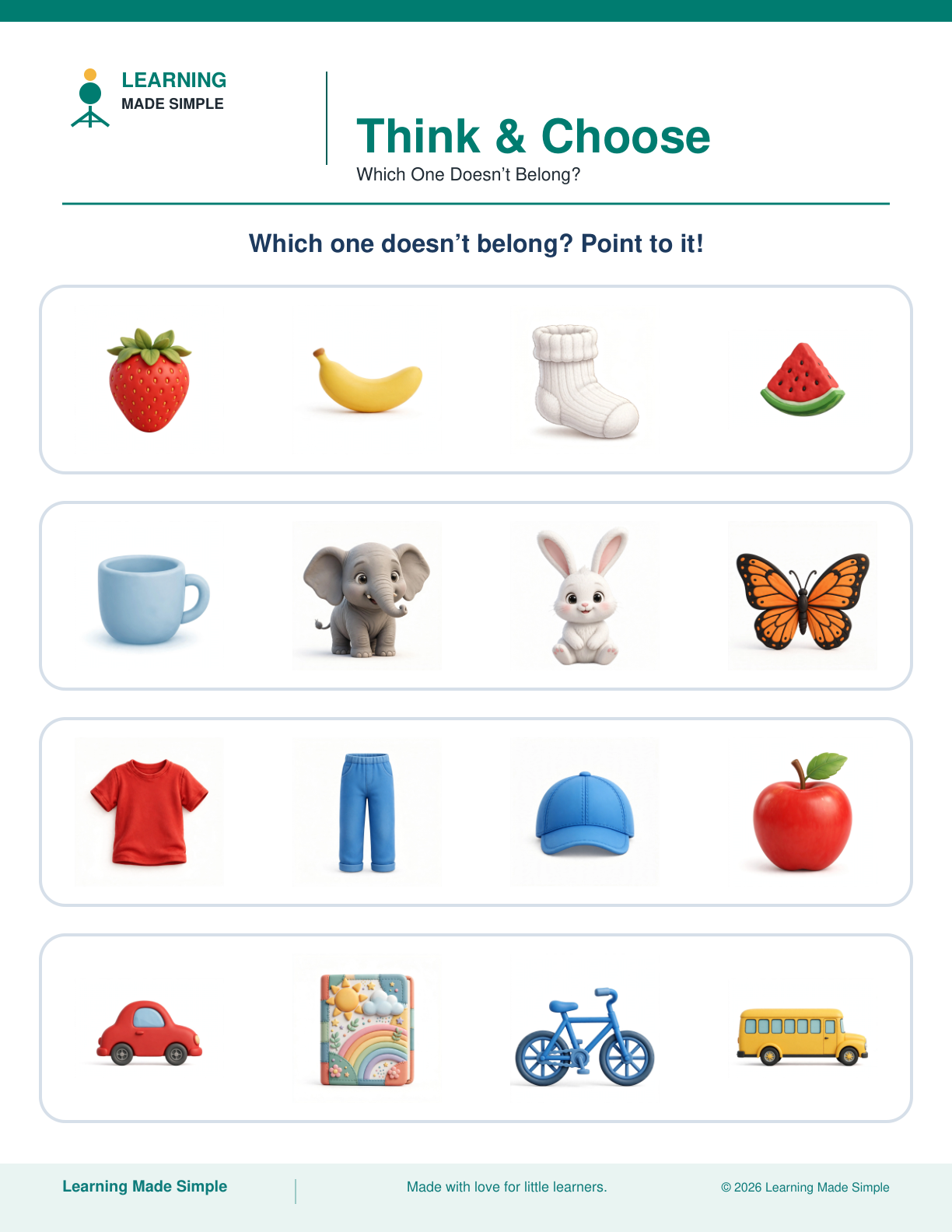 Preview of Which One Doesn't Belong? from Think & Choose