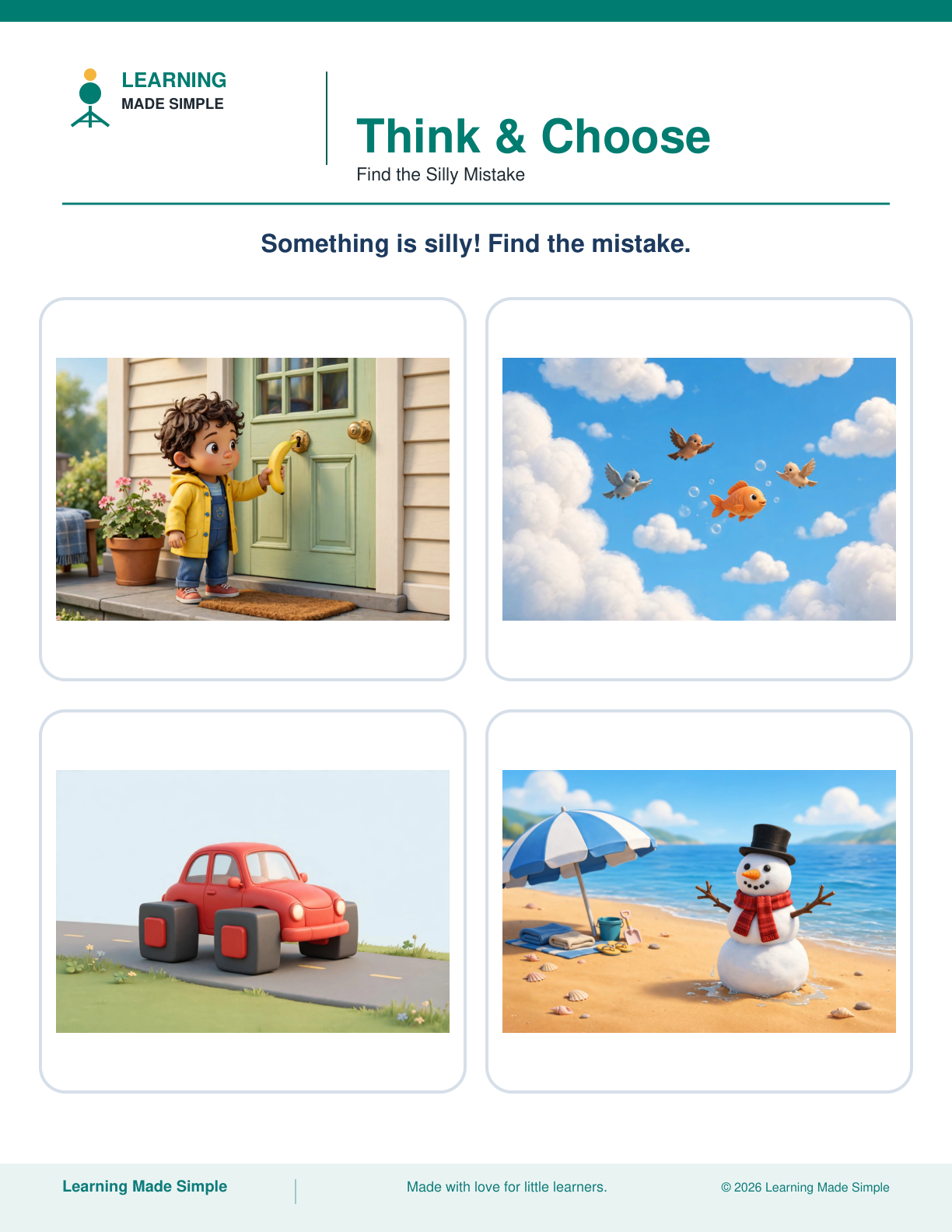 Preview of Find the Silly Mistake from Think & Choose