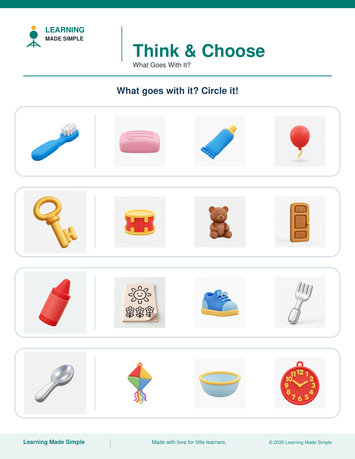 Preview of What Goes With It? from Think & Choose