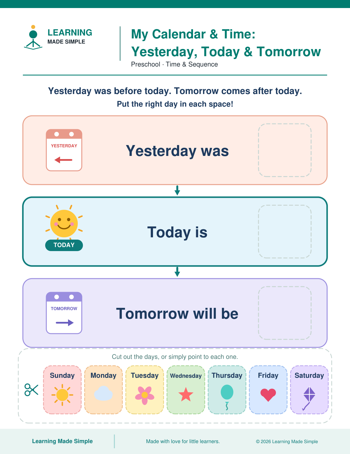 Preview of Yesterday, Today & Tomorrow from My Calendar & Time